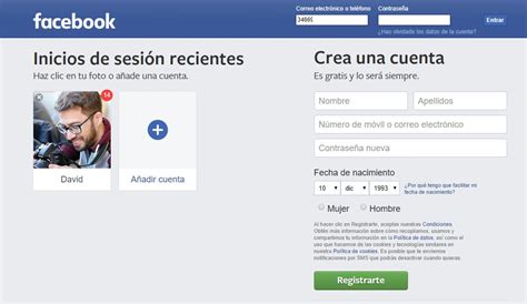fb iniciar sesión.